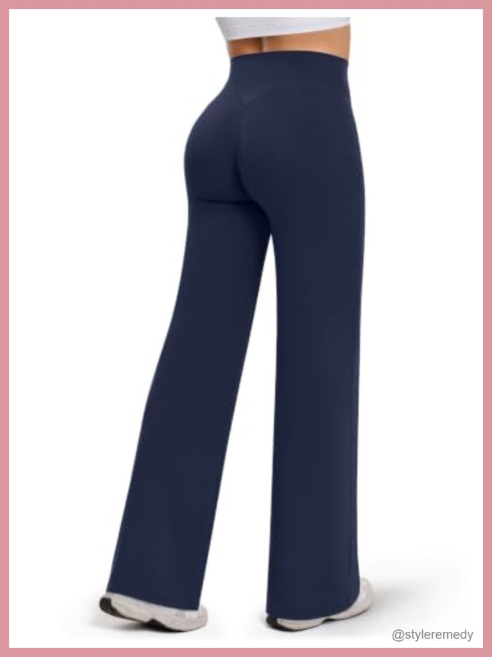 Wide Leg Yoga Pants High Rise No Front Seam Booty Lifting